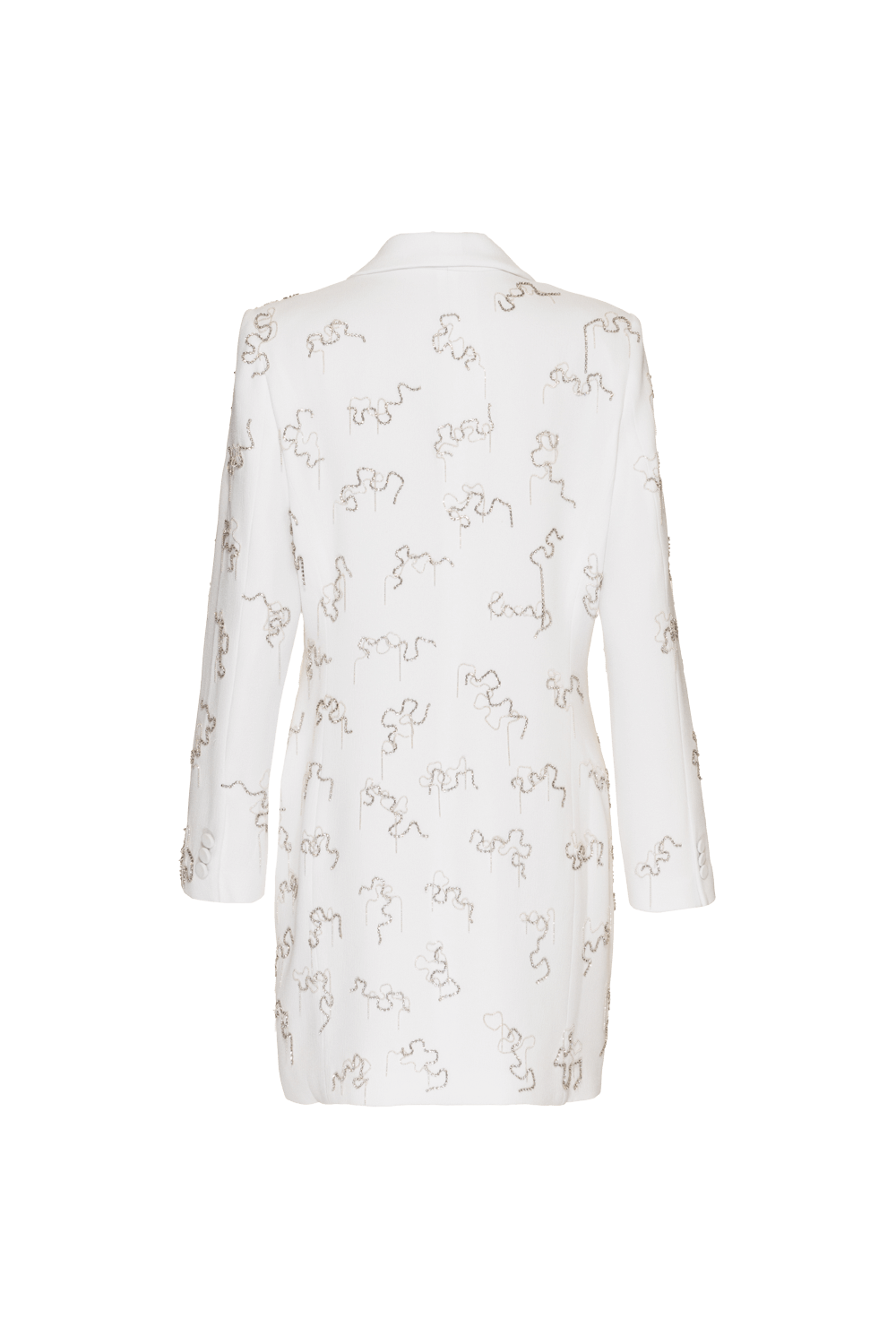 Vestido curto blazer bordado nature crepe off white