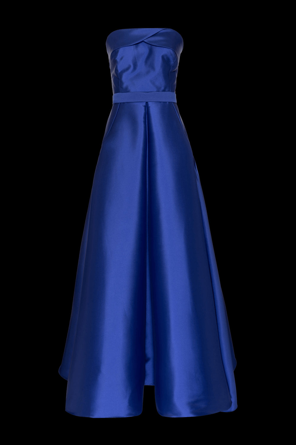VESTIDO LONGO PREGAS ÉTOILE MIKADO AZUL