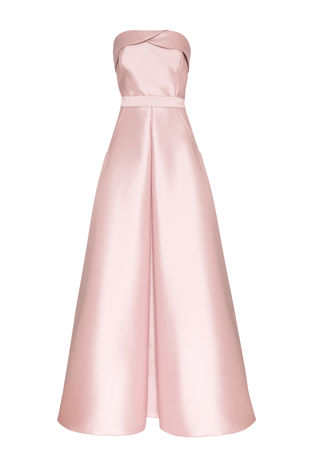 VESTIDO LONGO PREGAS ÉTOILE MIKADO ROSE