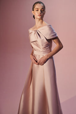 VESTIDO LONGO TORÇÃO ÉTOILE MIKADO ROSE