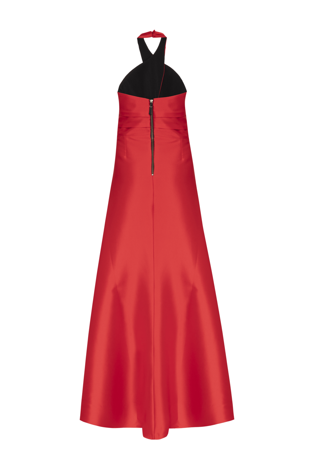 VESTIDO LONGO FRENTE ÚNICA ÉTOILE MIKADO VERMELHO