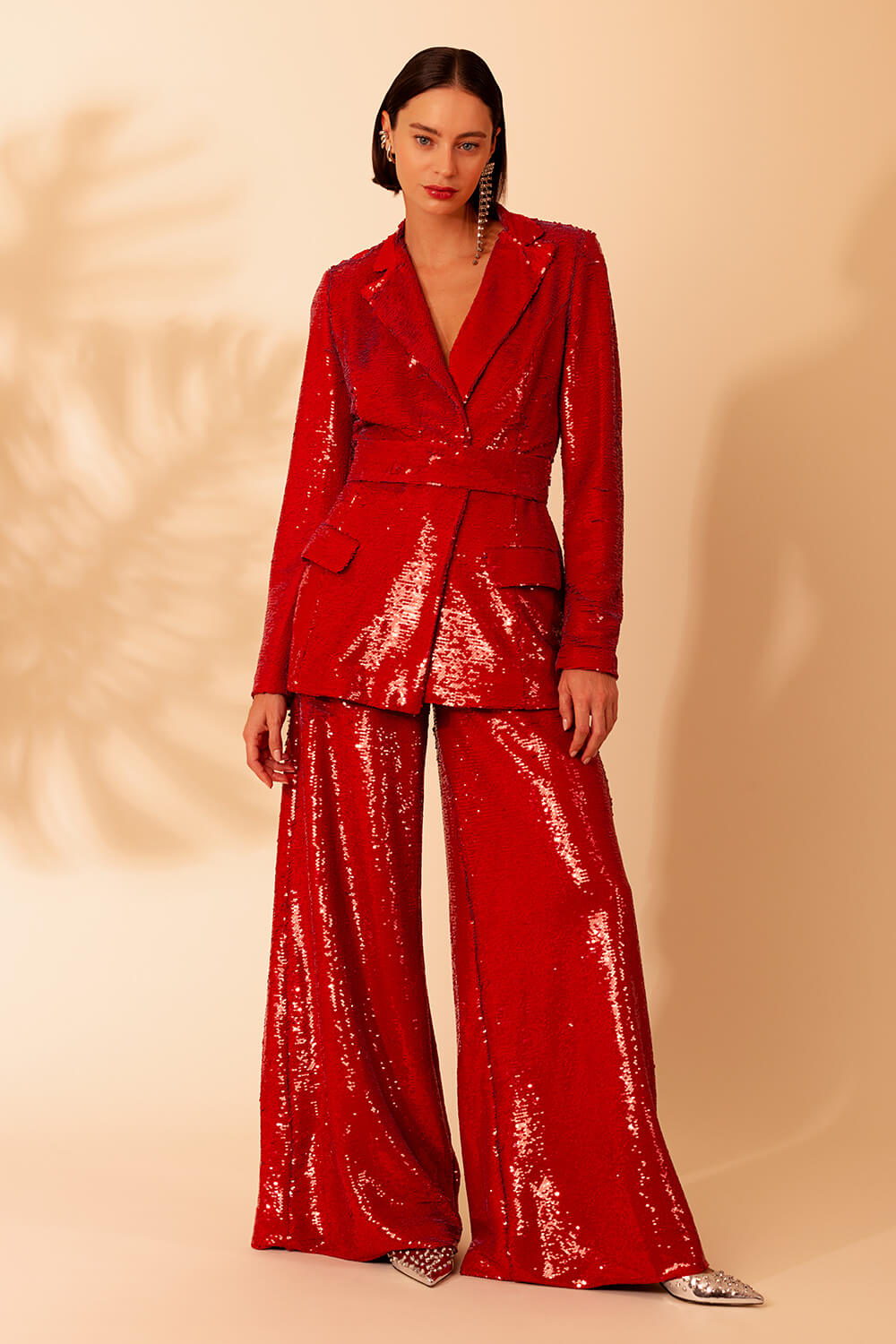 BLAZER BOLSOS PAETÊ VIBRANT VERMELHO