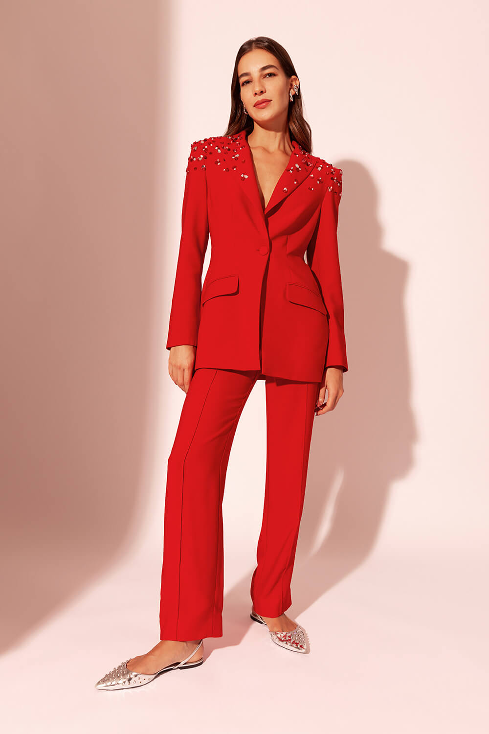 BLAZER BORDADO CREPE DESIRE VERMELHO
