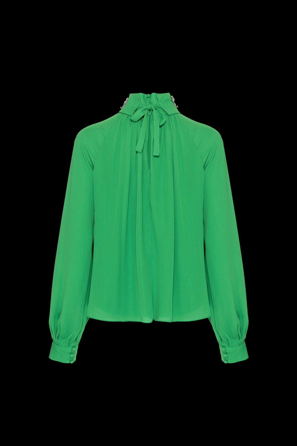 BLUSA GOLA REMOVÍVEL FRANZIDOS CREPE GRACE VERDE