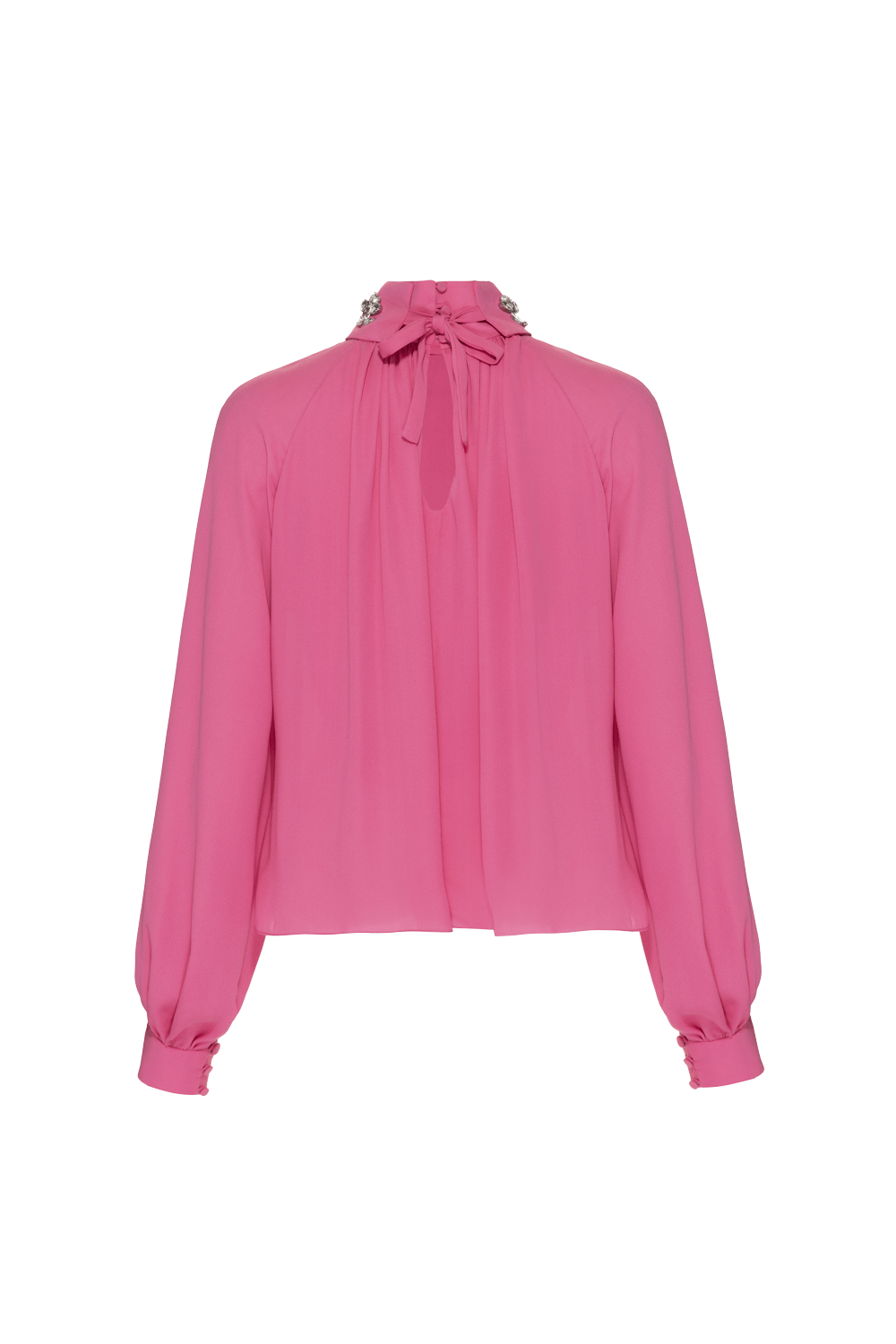BLUSA GOLA REMOVÍVEL FRANZIDOS CREPE GRACE ROSA