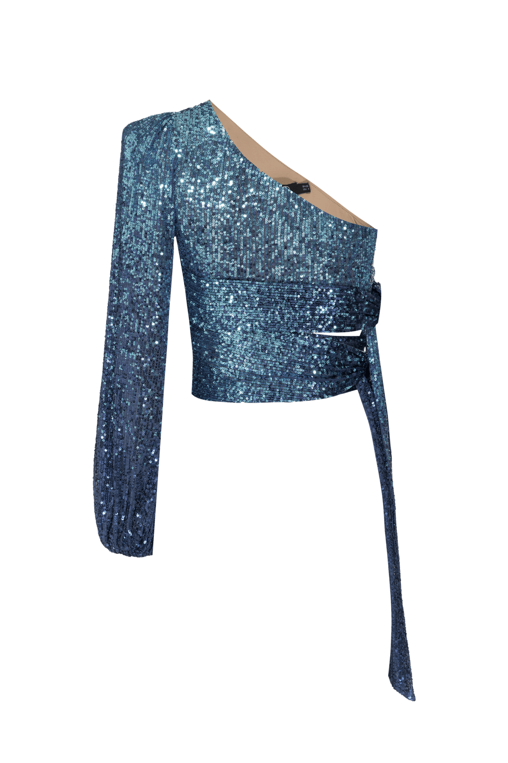 TOP CROPPED AMARRAÇÕES PAETÊ ACQUA AZUL