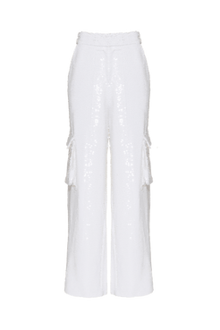CALÇA BOLSOS PAETÊ VIBRANT OFF WHITE