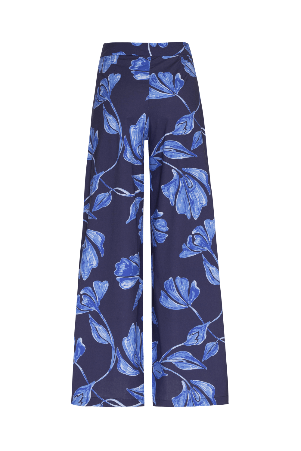 CALÇA AMPLA SUZY FLOWER AZUL MARINHO