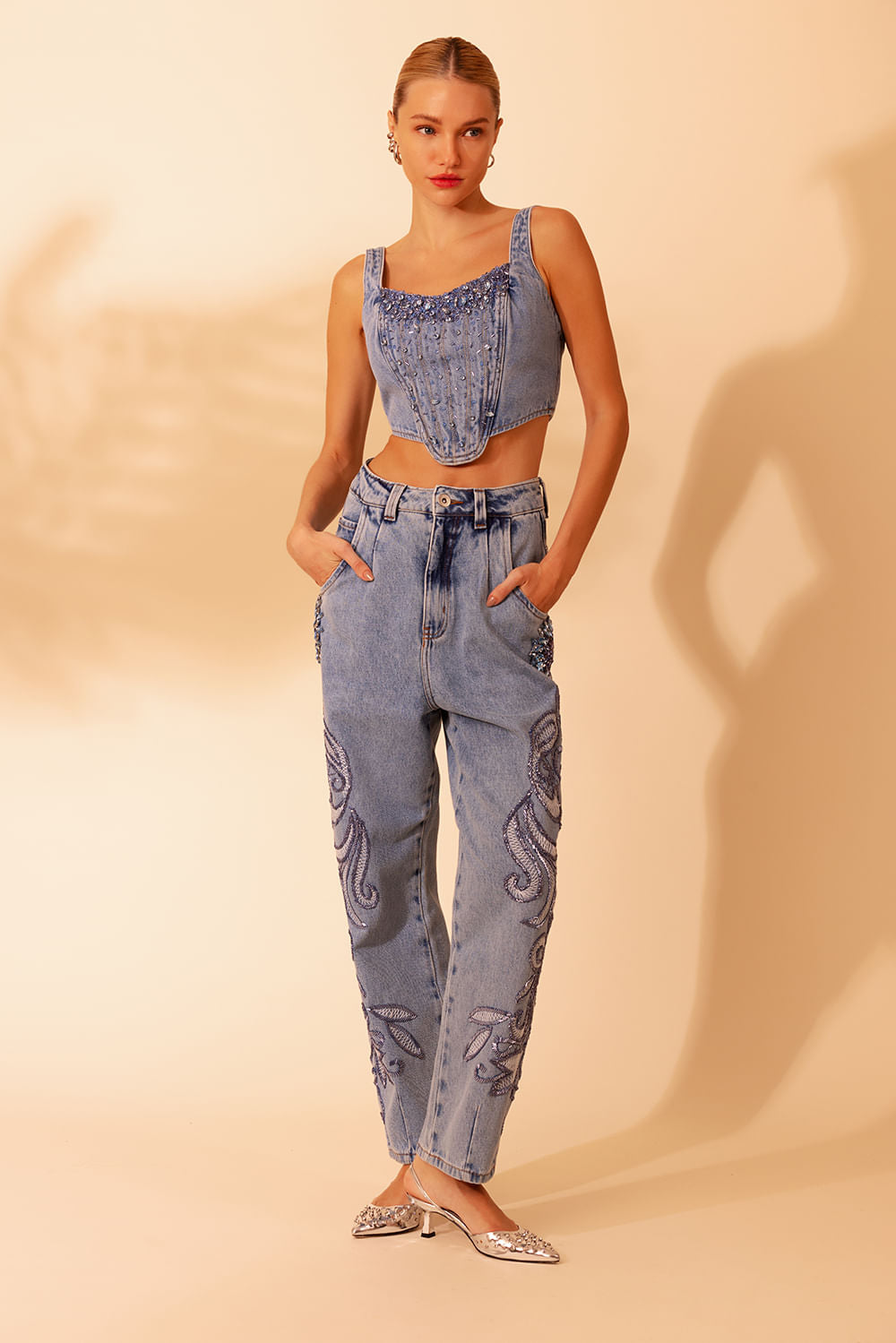 CALÇA CURTA ESSENTIAL DENIM AZUL