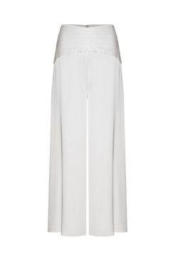 CALÇA DRAPEADA CETIM SERENITY OFF WHITE