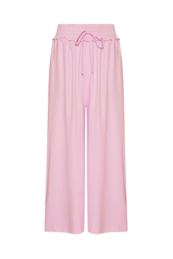 CALÇA AMPLA ELÁSTICOS LINHO LIGHT CHARM ROSA
