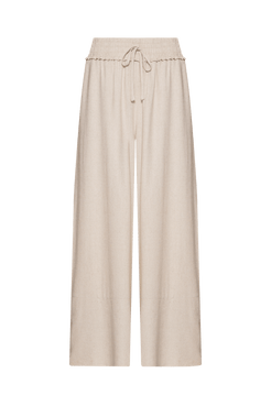 CALÇA AMPLA ELÁSTICOS LINHO LIGHT CHARM NATURAL