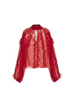 CAMISA BABADOS SILKY MODERN LIGHT VERMELHO INTENSO