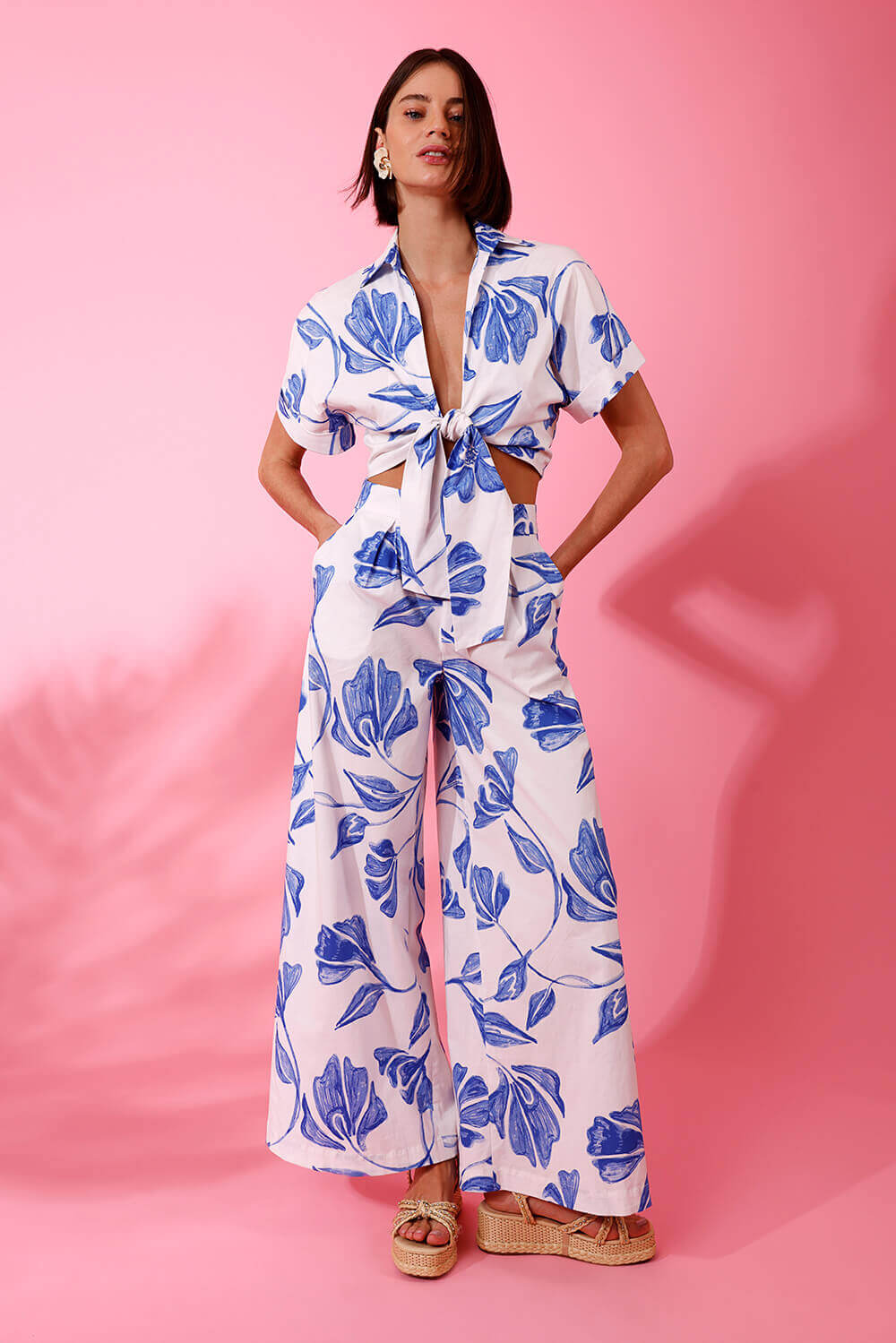 CAMISA AMARRAÇÃO SUZY FLOWER OFF WHITE