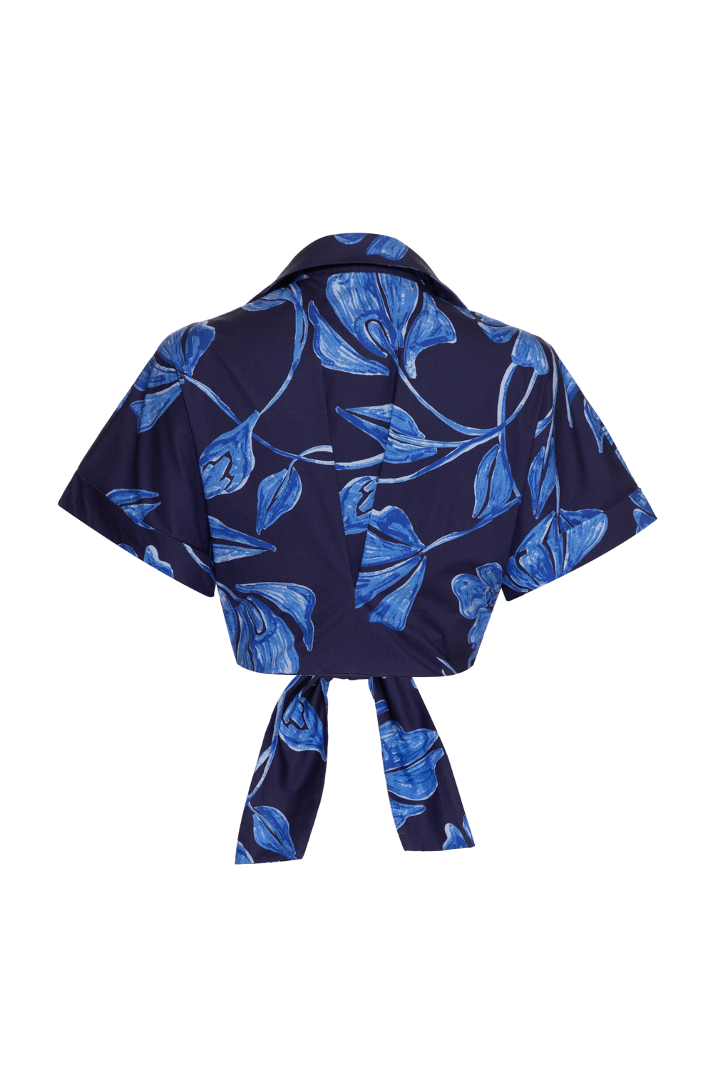 CAMISA AMARRAÇÃO SUZY FLOWER AZUL MARINHO