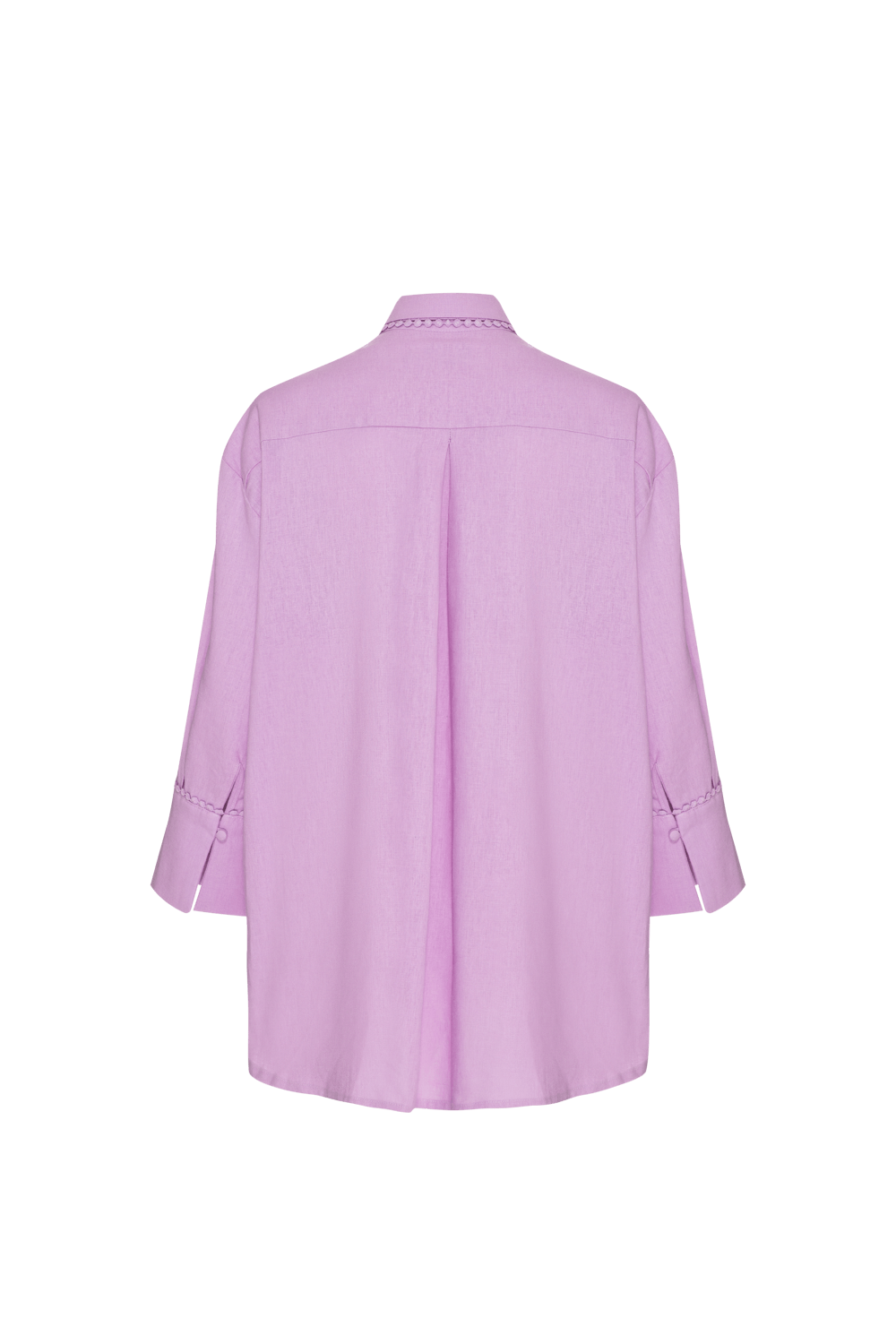 CAMISA BORDADA LINHO LIGHT CHARM LILAS