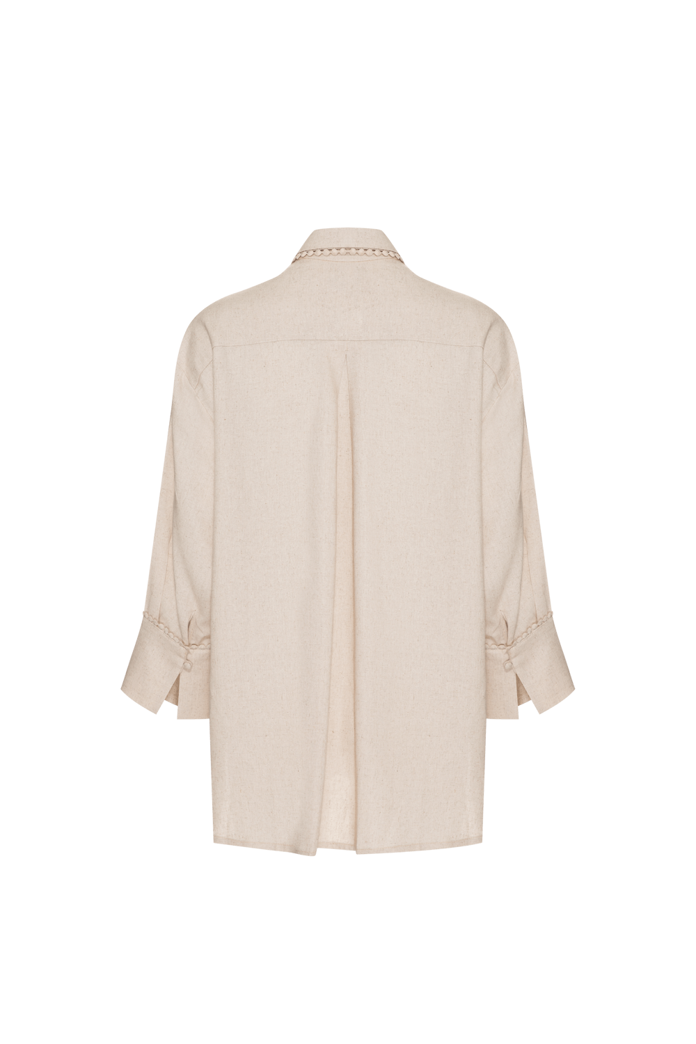 CAMISA BORDADA LINHO LIGHT CHARM NATURAL