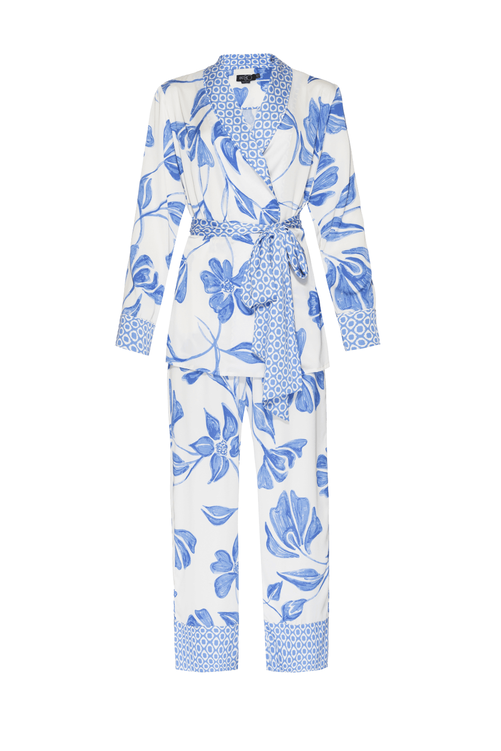 PIJAMA LONGO SUZY FLOWER OFF WHITE