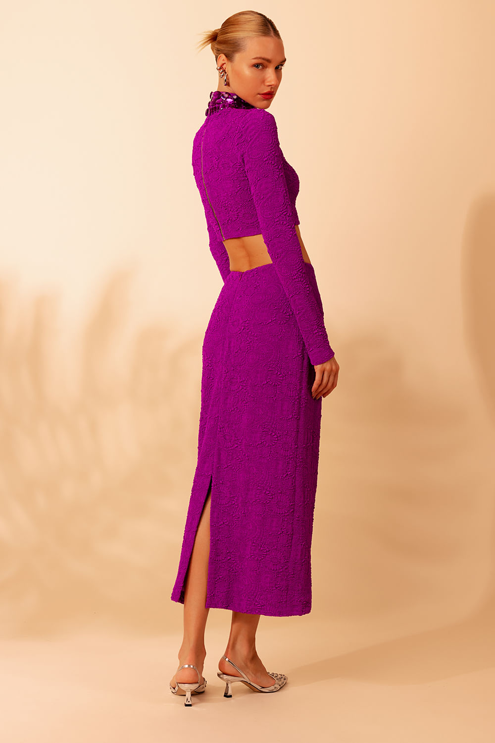 SAIA MÍDI JACQUARD NOSTALGIC MEMORIES ROXO