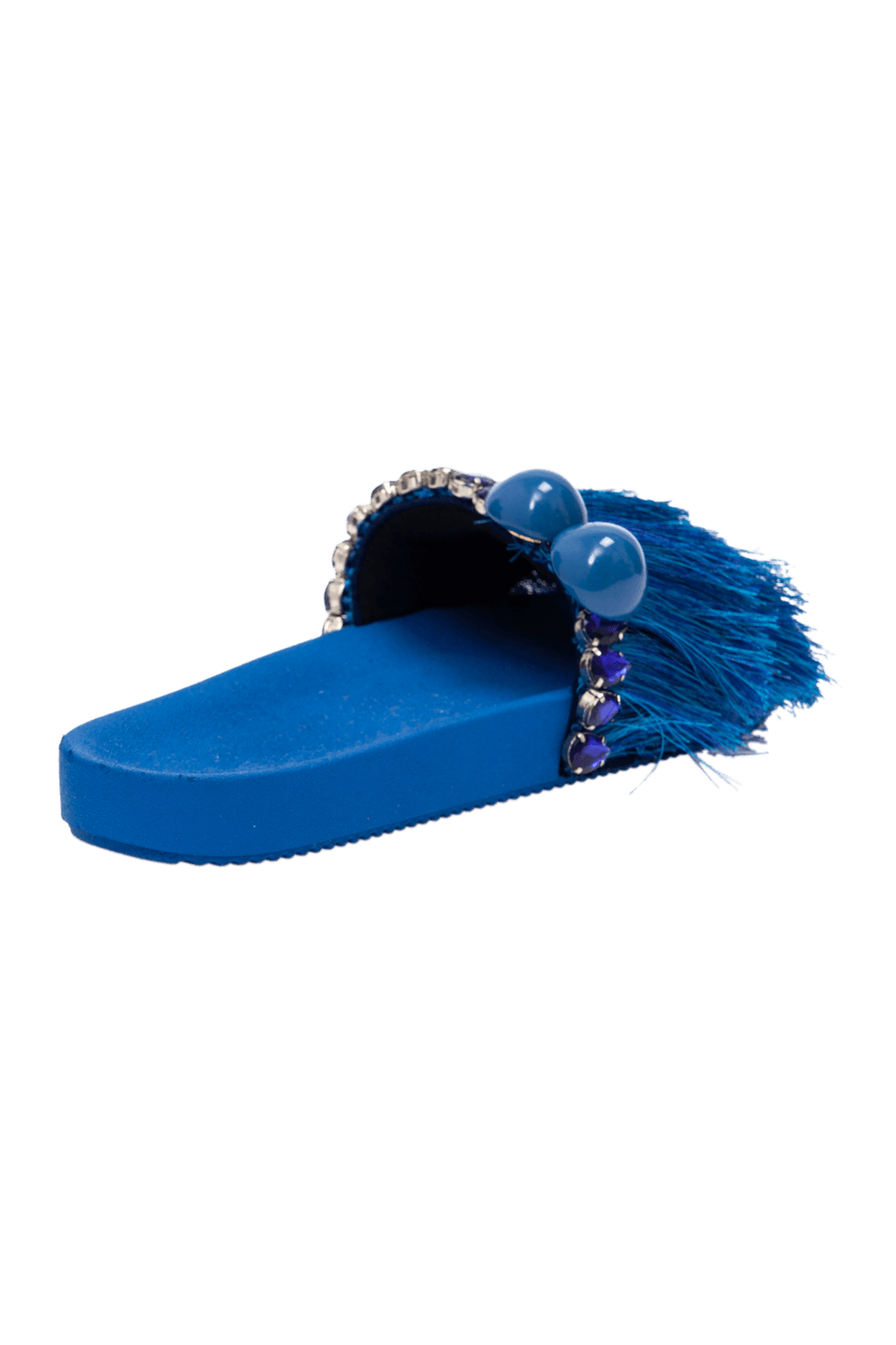 SANDÁLIA FRANJAS BORDADO NATURAL SENSES AZUL