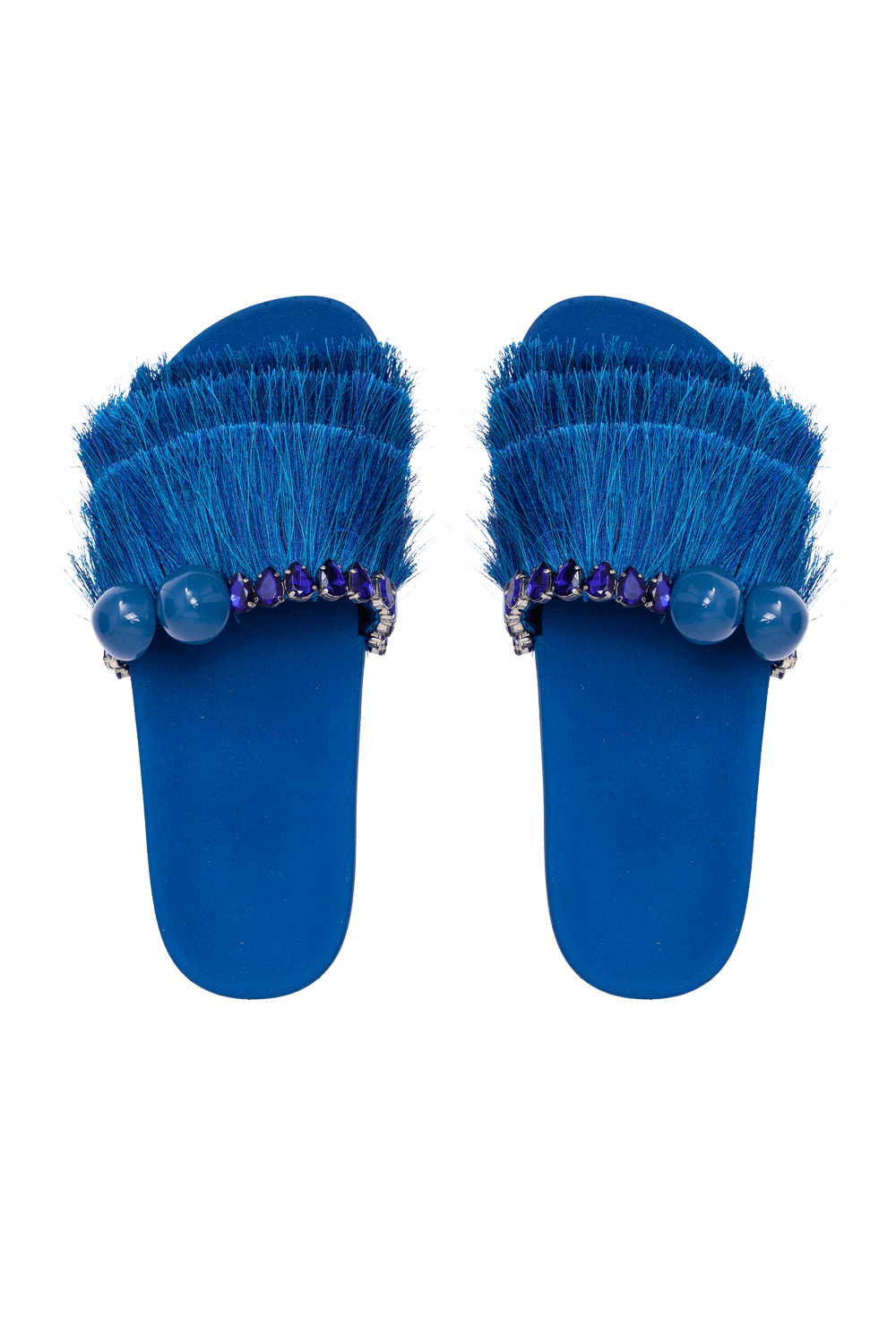 SANDÁLIA FRANJAS BORDADO NATURAL SENSES AZUL