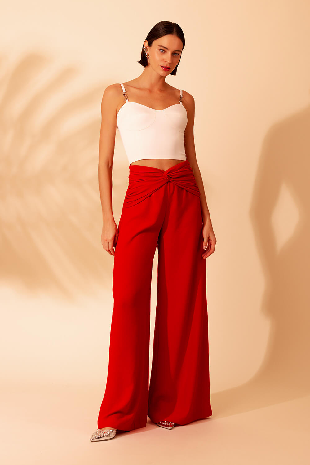 TOP CROPPED CREPE DESIRE OFF WHITE