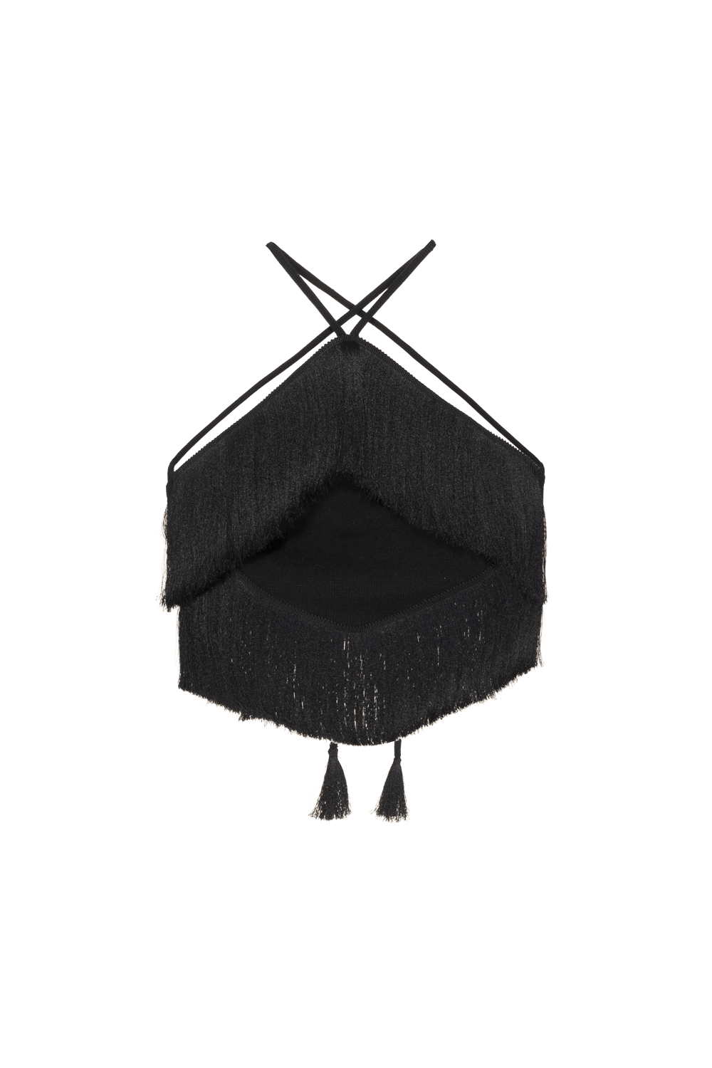 TOP CROPPED FRANJAS MALHA STARRY PRETO