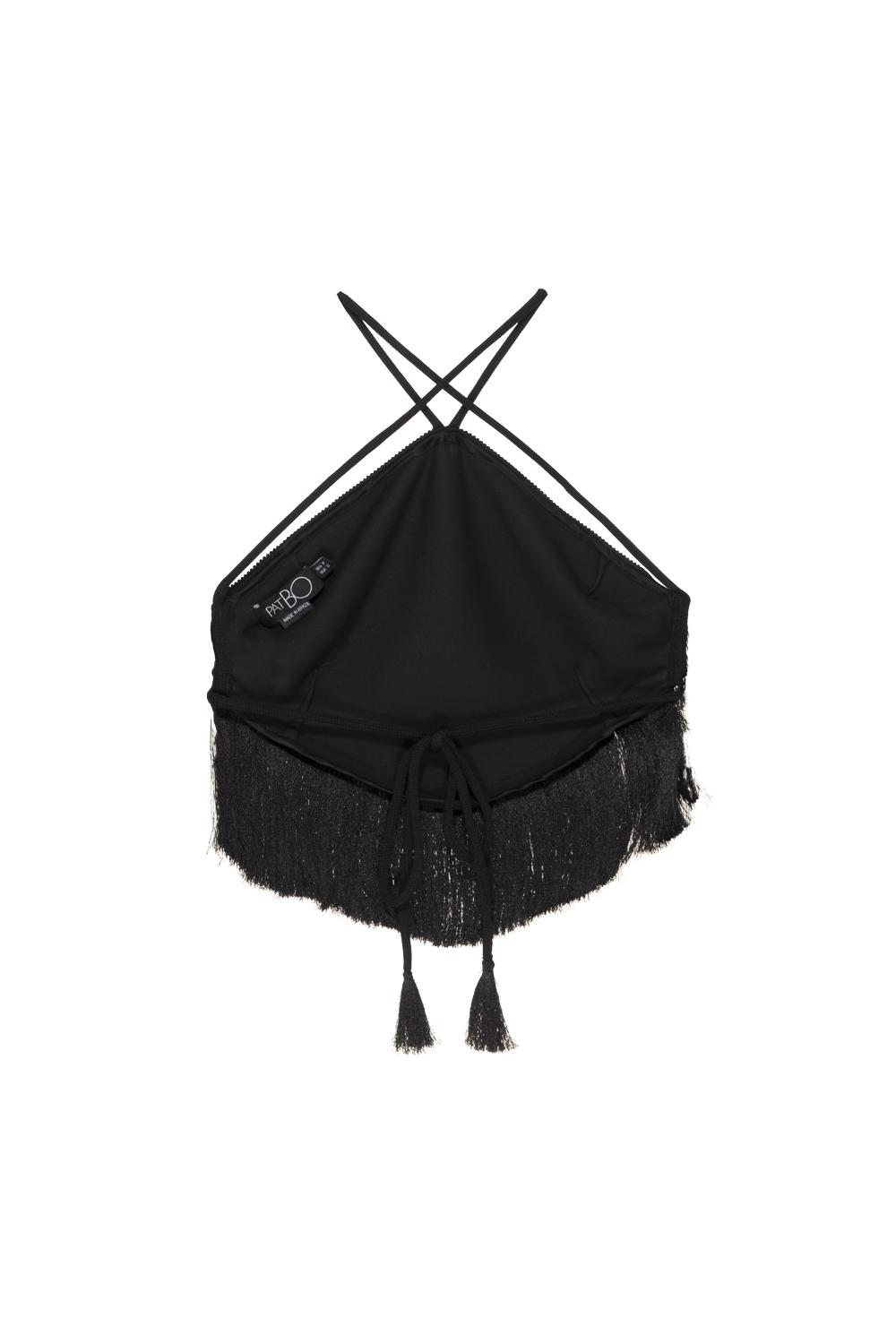 TOP CROPPED FRANJAS MALHA STARRY PRETO