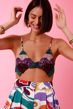 TOP CROPPED BORDADO TOKYO MULTICOR