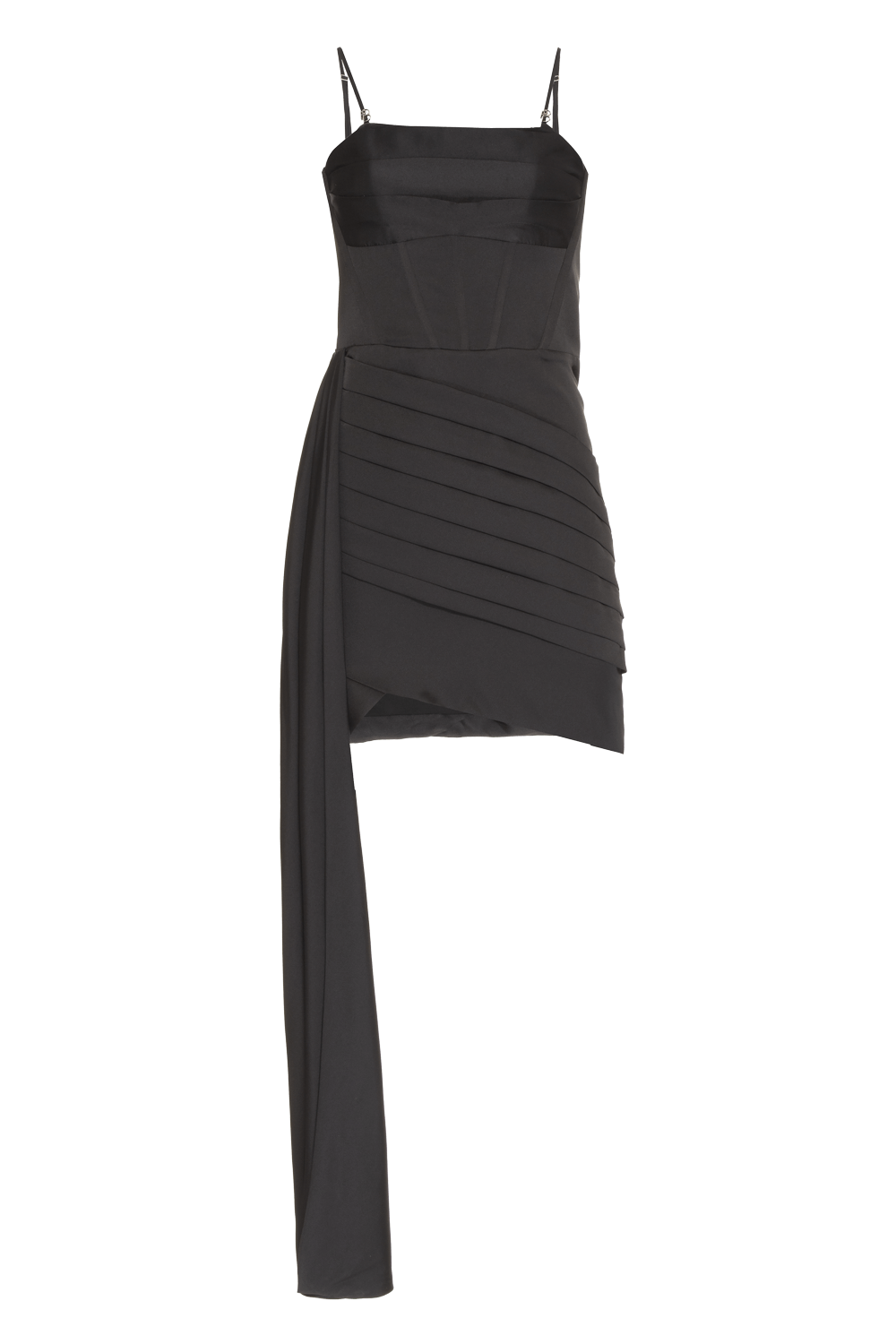 VESTIDO CURTO FAIXA CETIM OLD GLAM PRETO