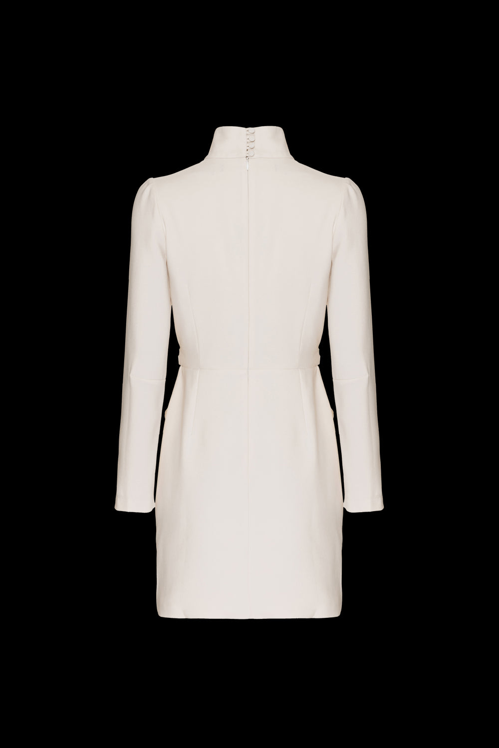 VESTIDO CURTO TRANSPASSADO CREPE DESIRE OFF WHITE