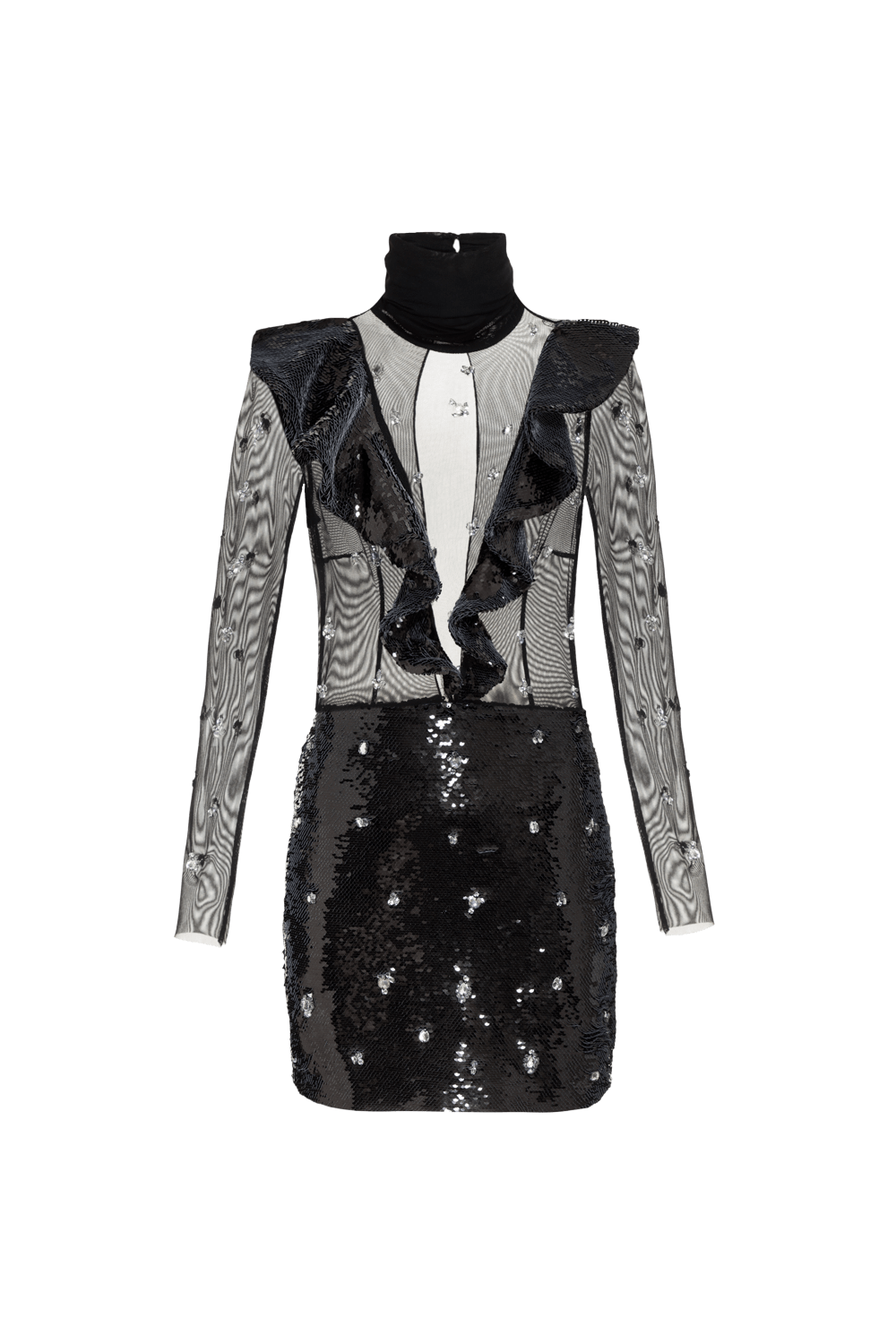 VESTIDO CURTO BORDADO PAETÊ VIBRANT PRETO
