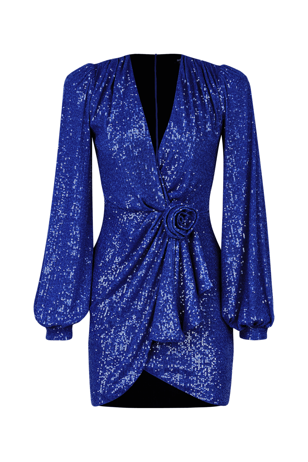 VESTIDO CURTO TRANSPASSADO PAETÊ ROYAL AZUL