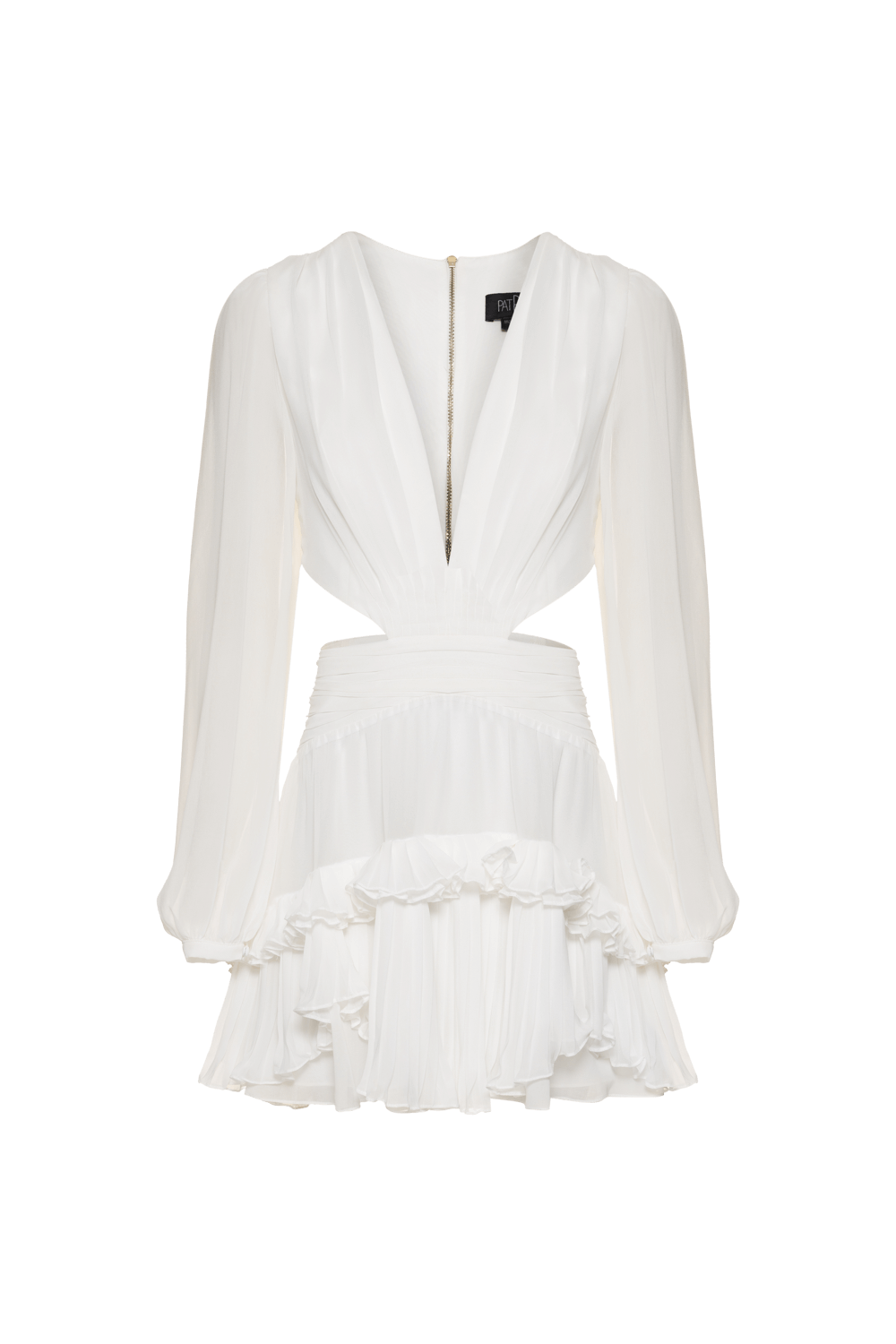 VESTIDO CURTO BABADOS SILKY SERENITY OFF WHITE
