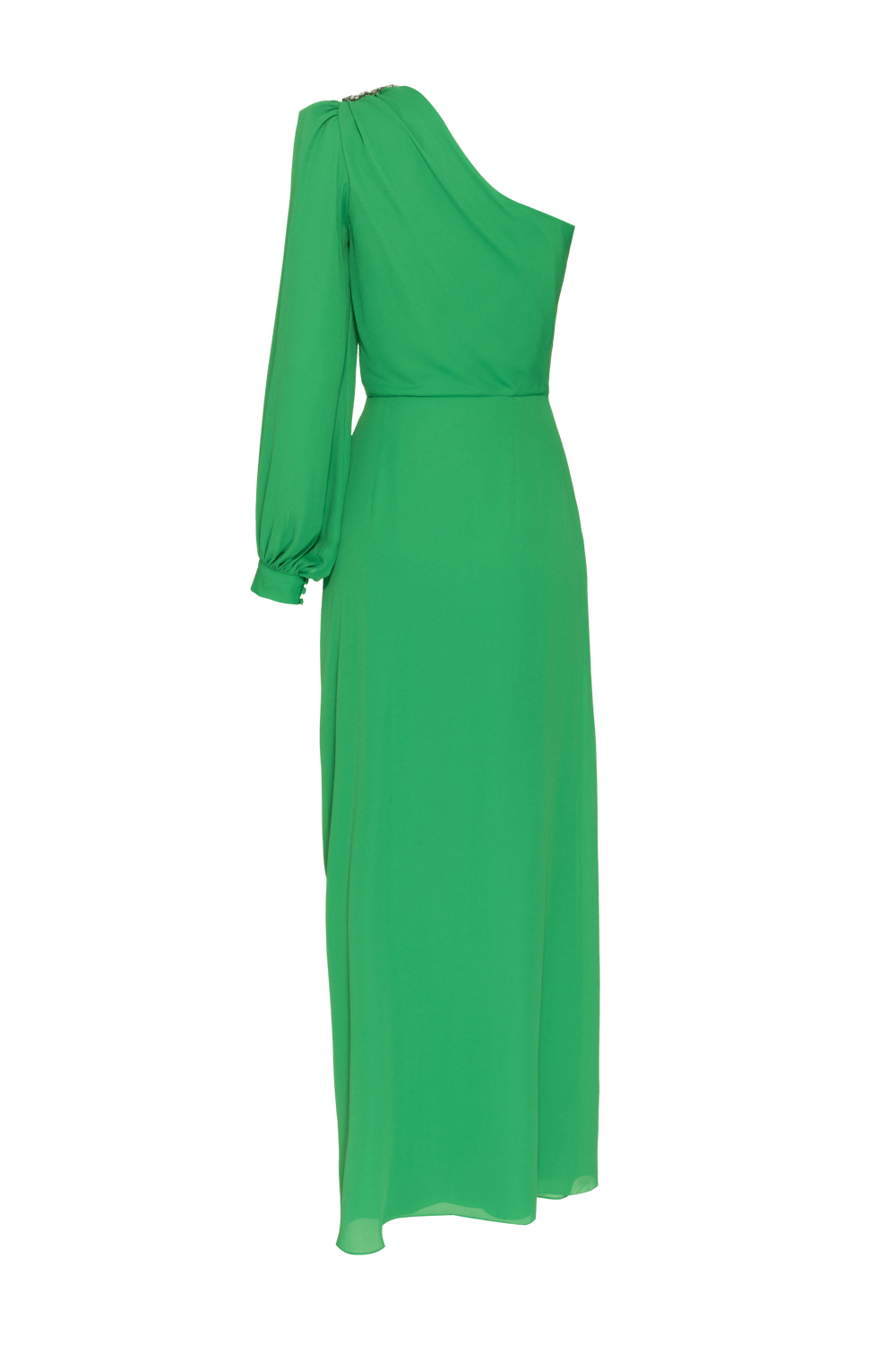 VESTIDO LONGO OMBRO ÚNICO CREPE GRACE VERDE