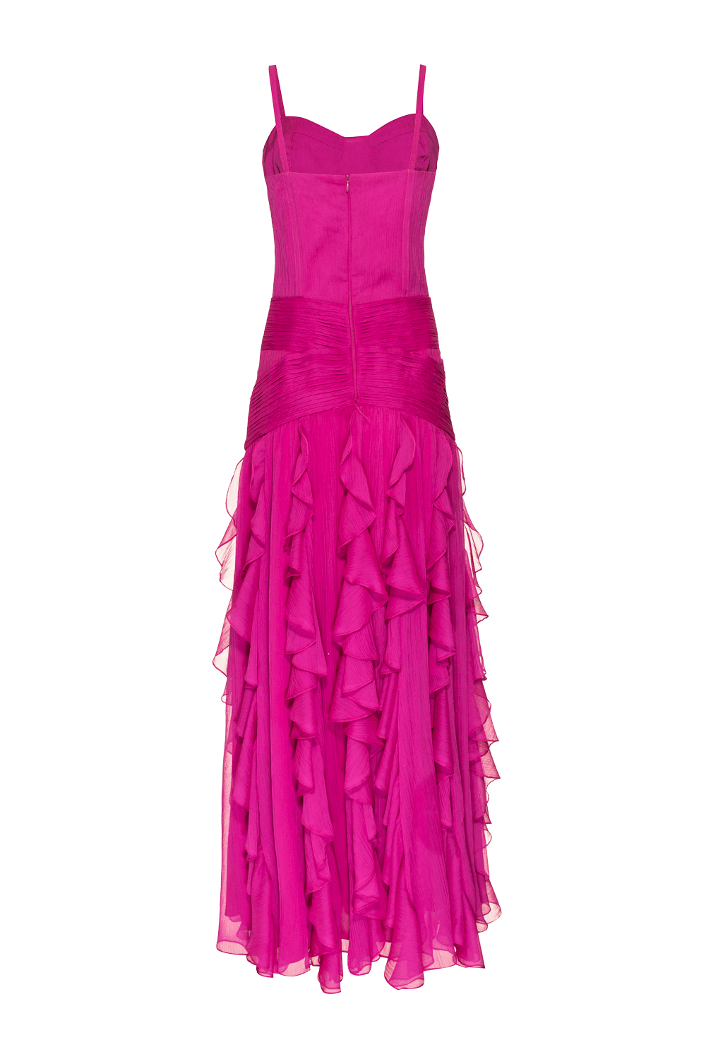VESTIDO LONGO BABADOS SILKY MODERN LIGHT PINK