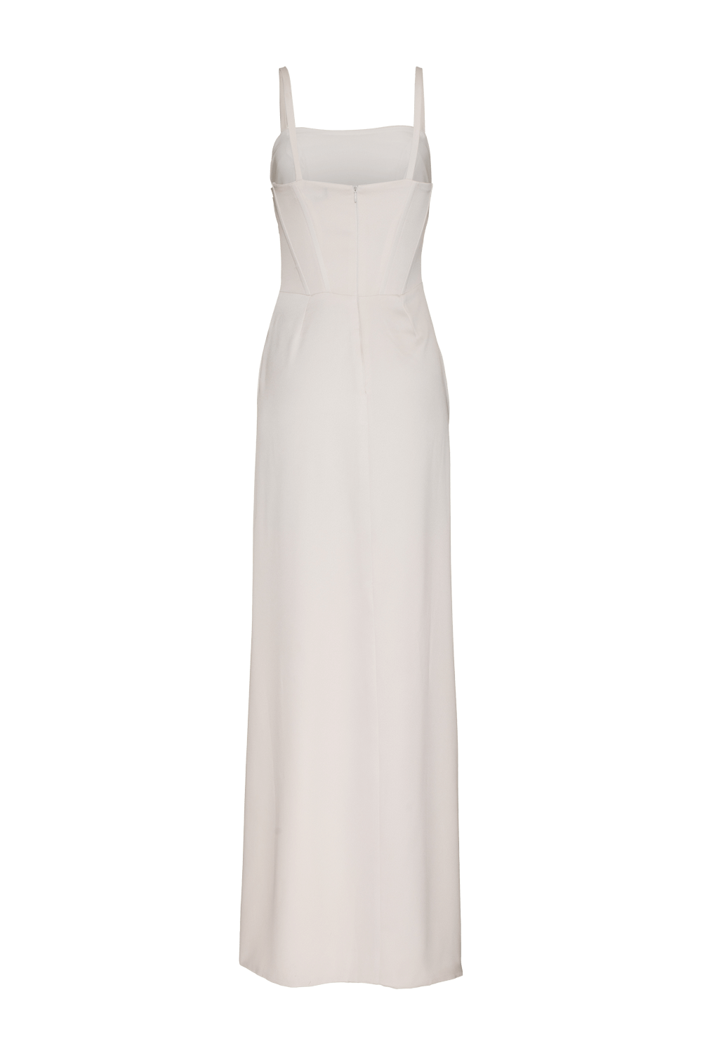 VESTIDO LONGO FENDA CREPE DESIRE OFF WHITE