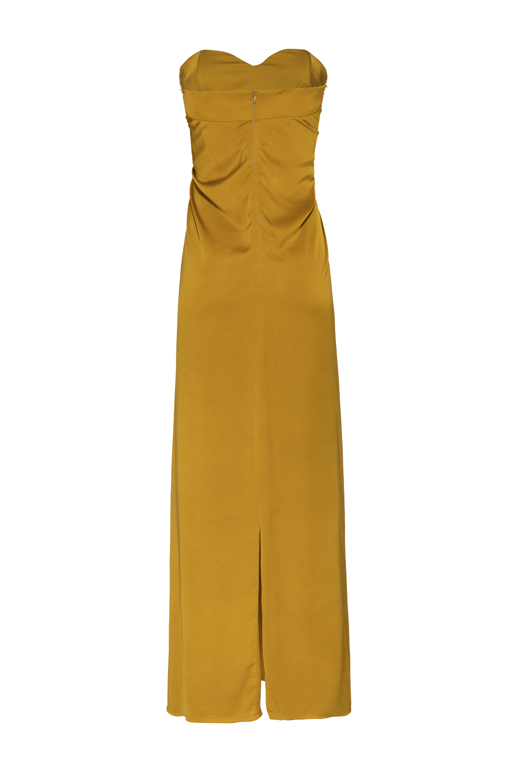 VESTIDO LONGO BORDADO CETIM MIRACLE MOOD AMARELO