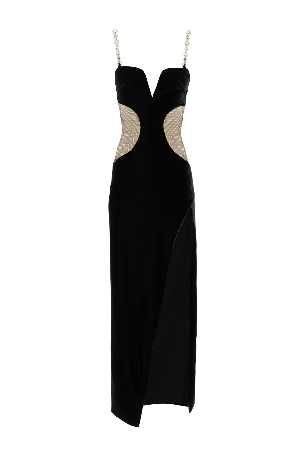 VESTIDO LONGO DECOTE FREEDOM NIGHT VELVET PRETO