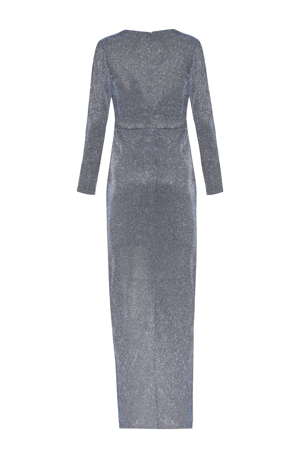 VESTIDO LONGO MANGAS MALHA PRETTY SHINE PRATA