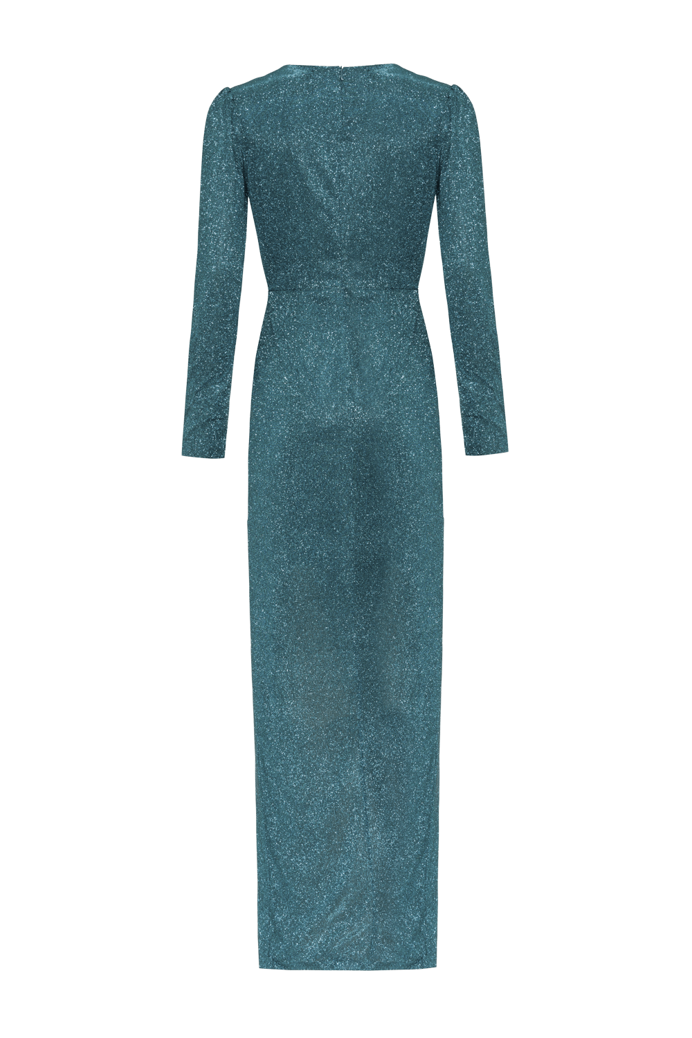 VESTIDO LONGO MANGAS MALHA PRETTY SHINE VERDE