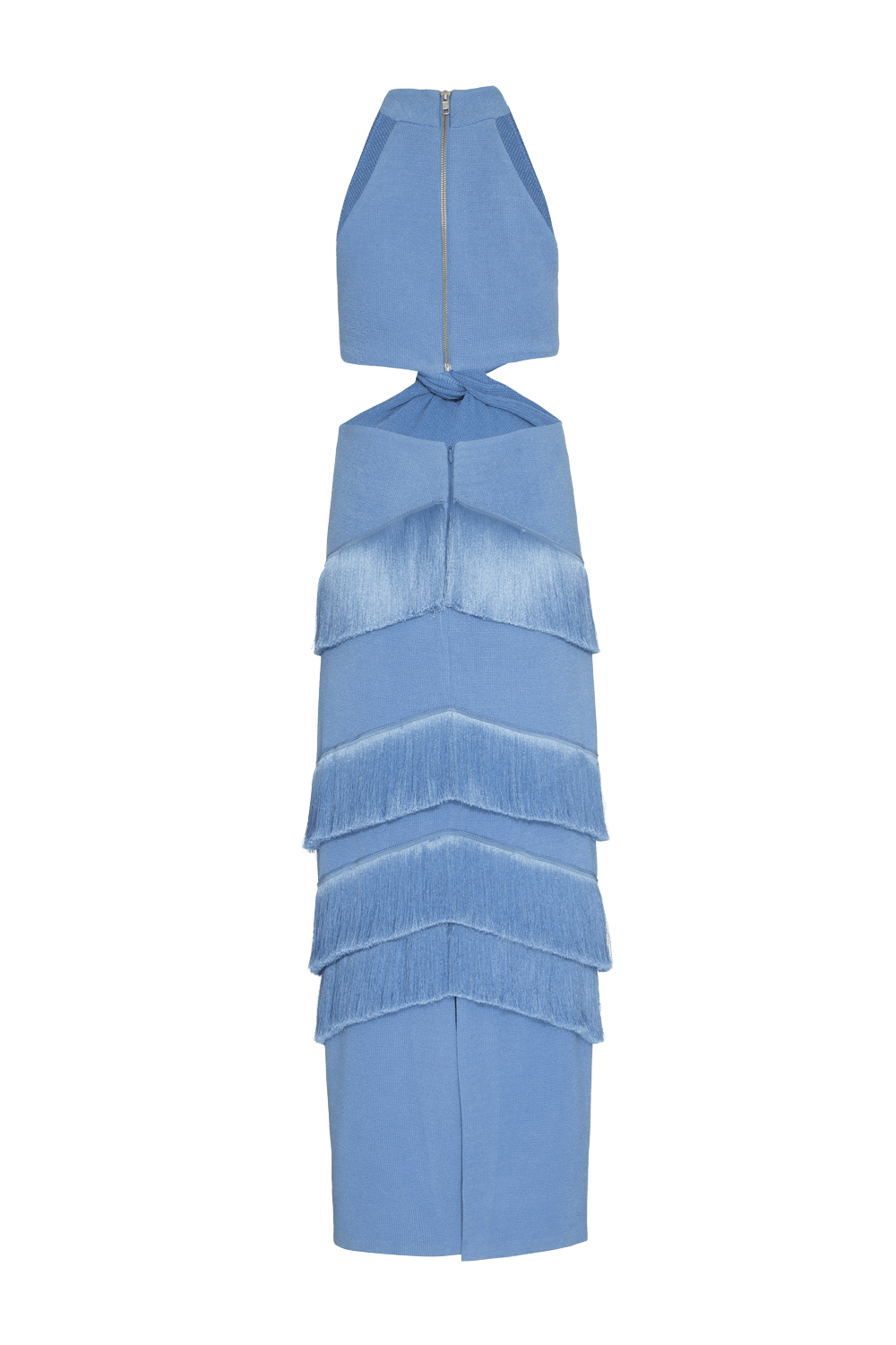 VESTIDO LONGO FENTE ÚNICA GEMINI ACQUA AZUL