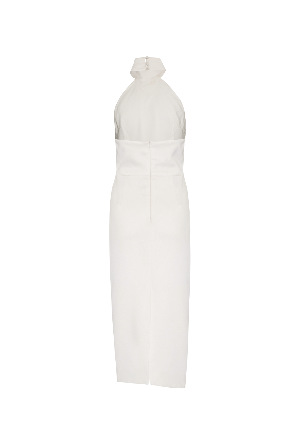 VESTIDO MÍDI PREGAS CREPE DESIRE OFF WHITE