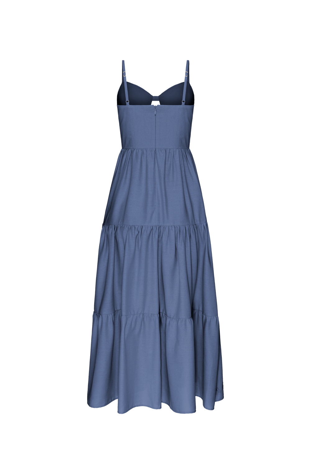 VESTIDO MÍDI RECORTES LINHO RICHELIEU URBAN MARINHO