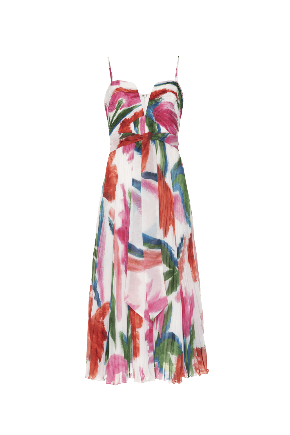 VESTIDO MÍDI PLISSADO CHIFFON ALEGRETTO OFF WHITE