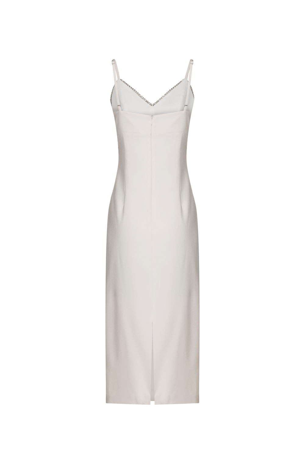 VESTIDO MÍDI BORDADO CREPE JOYFUL OFF WHITE