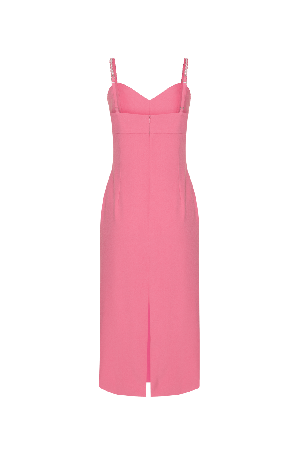 VESTIDO MÍDI BORDADO CREPE JOYFUL ROSA