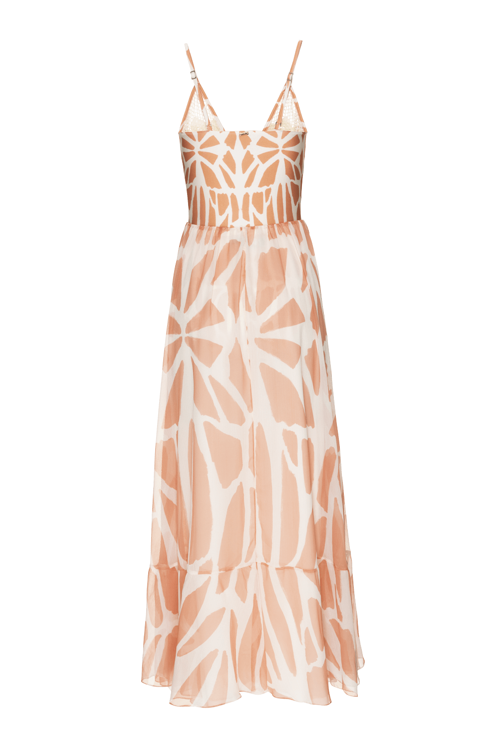 VESTIDO LONGO BORDADO LADY BUG BEGE