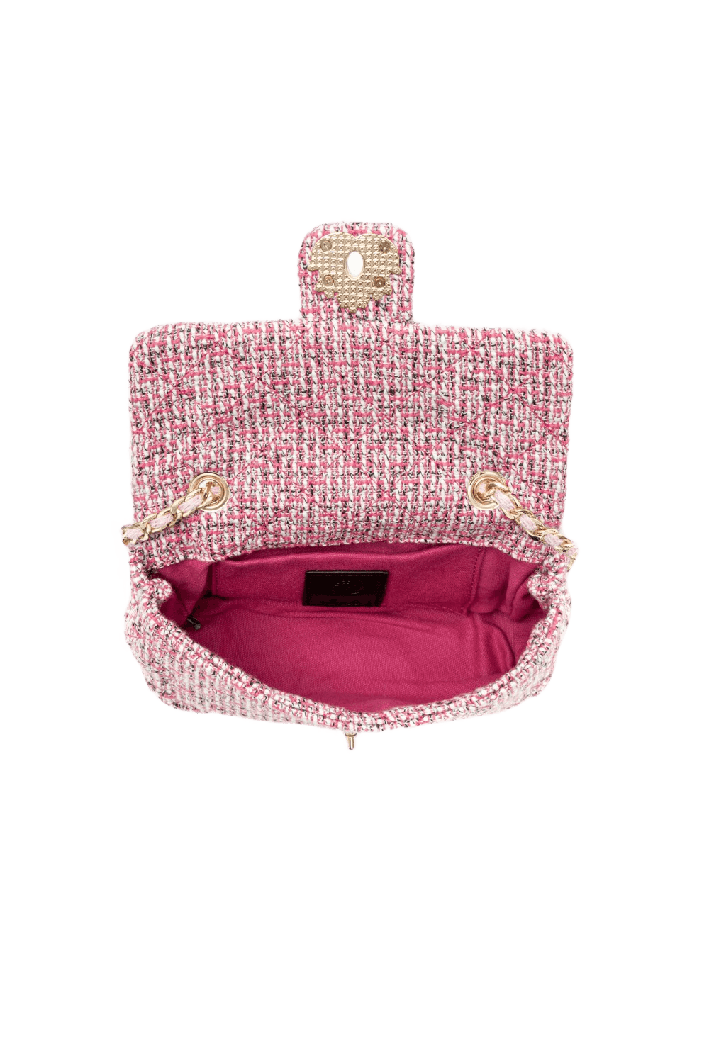 MINI BOLSA CORRENTES TWEED PINK GUM