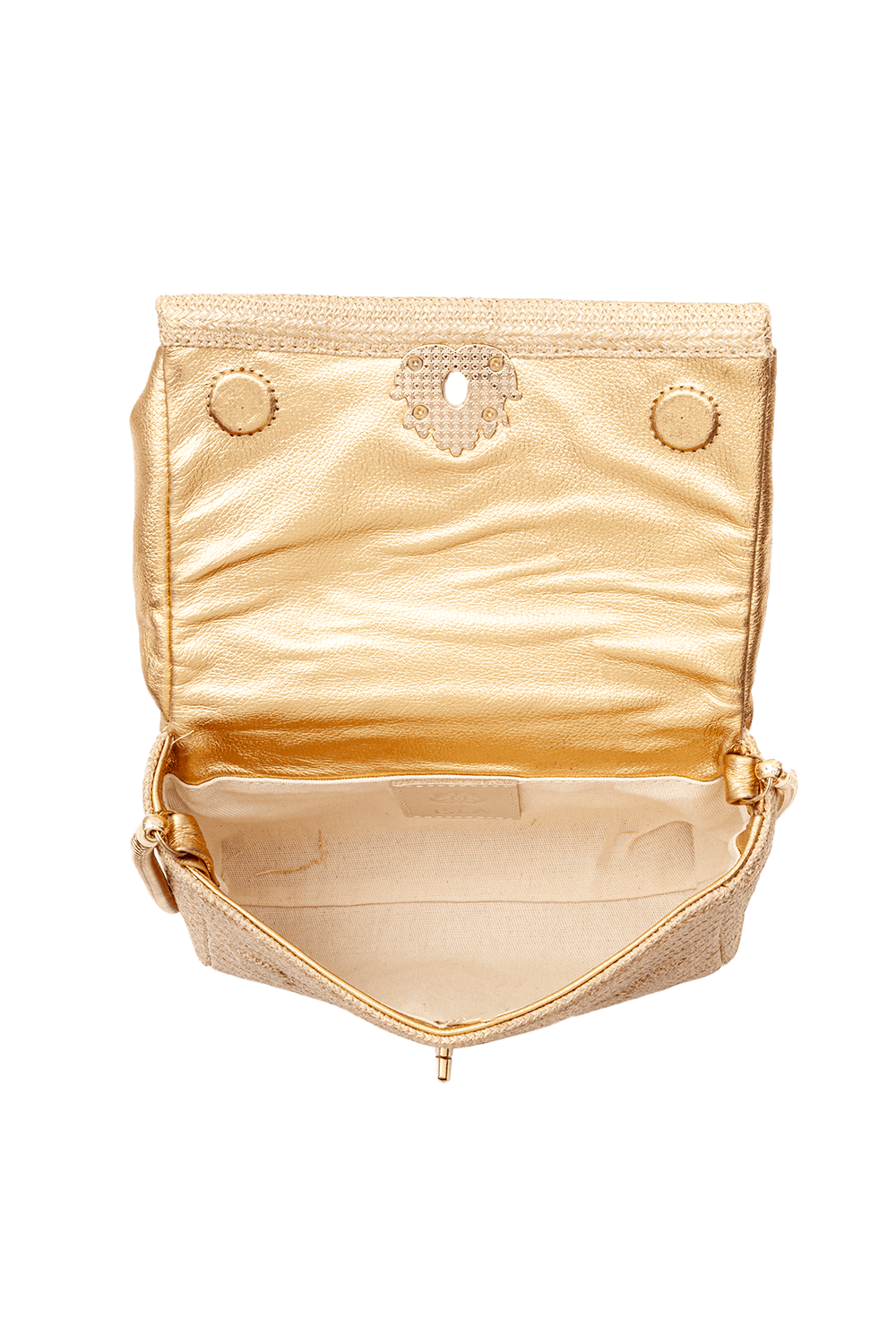 MINI BOLSA MAYA PALHA E COURO OURO